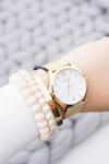 Women's Golden Stylish Watch with Bracelet