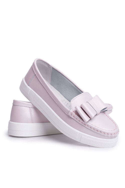 Dámské Mokasíny Kožené Růžové Lovren