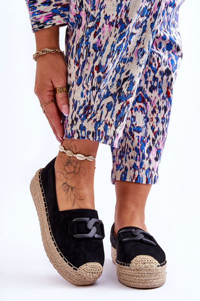 Dámske klasické espadrilly na platforme Black Maurine