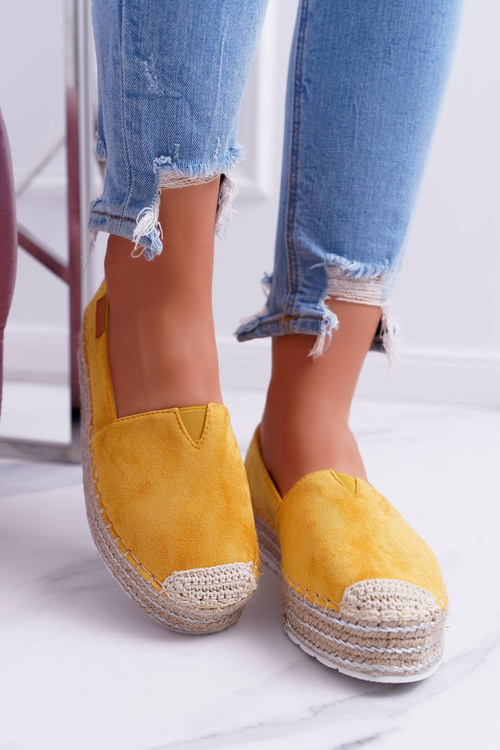 Žltý semišový espadrilles mariako