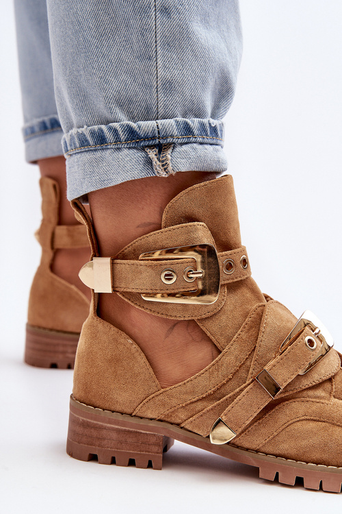 Dámské Kotníkové Boty Lu Boo Semišové s vykrojením Camel Rock Girl