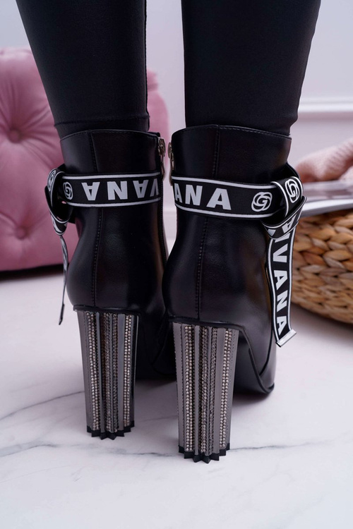 Dámské Kotníkové Boty Na Podpatku černé Macada