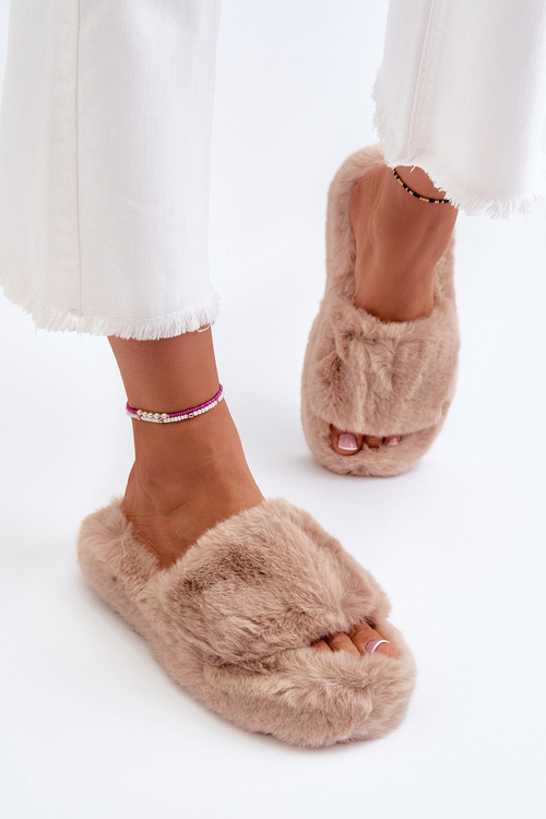 Dámské plyšové pantofle béžové Stepia