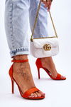 Semišové Sandály Na Podpatku oranžove Liberty