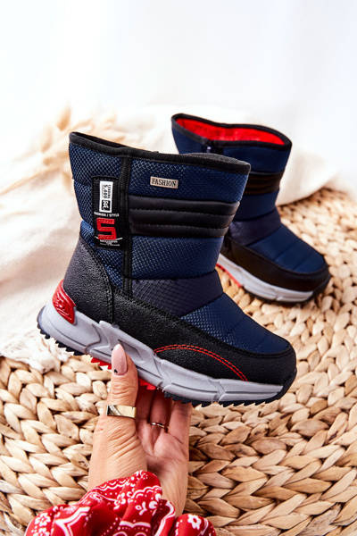 Dětské Vysoké Sněhule Se Zipem Námořnická Modrá Leoth