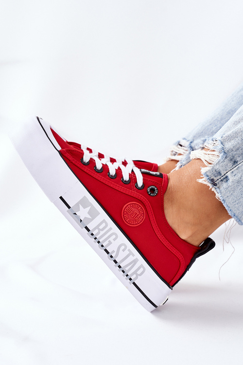 Tenisky na červenej platforme Big Star II274025