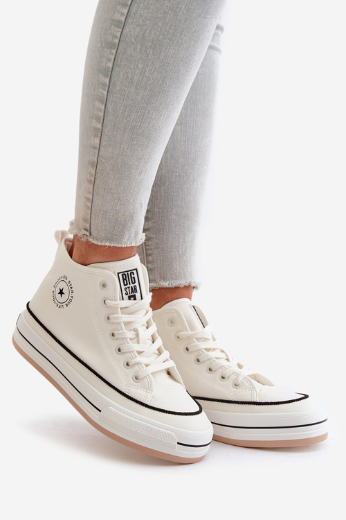 Zateplené Dámské Tenisky Na Platformě Eko Kůže Big Star OO274061 Bílé