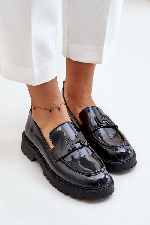 Lakované Dámske Mokasíny Vinceza 62187 Čierne