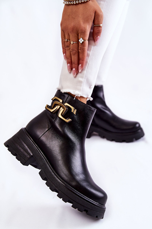 Teplé boty Workers s dekorací Laura Messi 2500 Černe