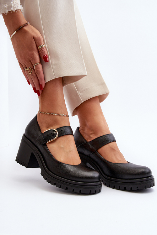 Zazoo 20166 Kožené lodičky Černé