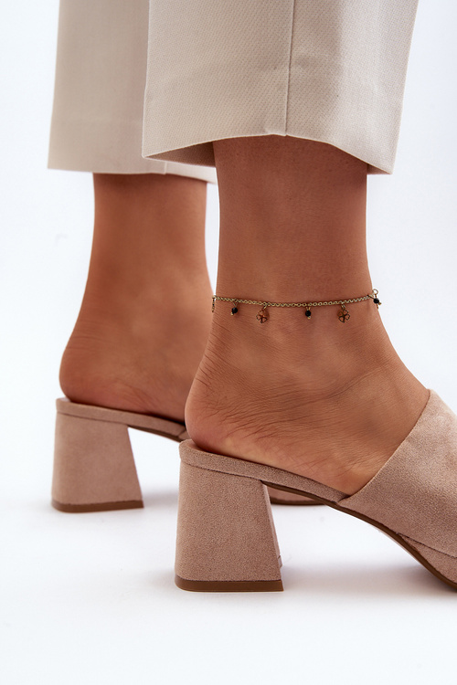 Dámské Sandály Na Podpatku Béžové Bralya