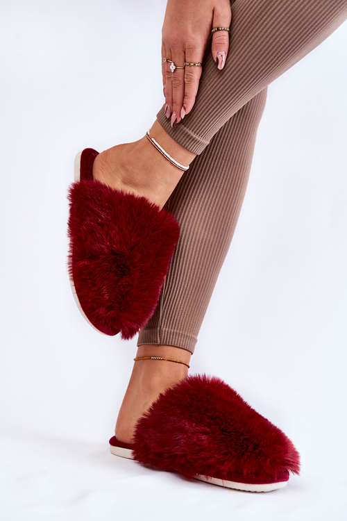 Dámské kožešinové pantofle Maroon Sheryl
