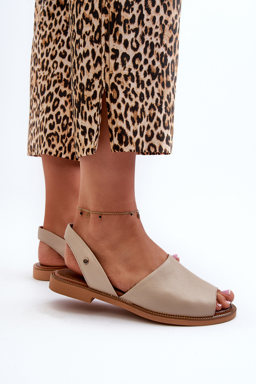 Zazoo 40327 Kožené Nášlapné Sandály Bežové