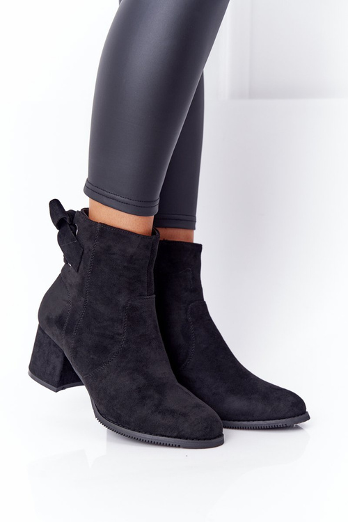 Dámské Teplé Boty Na Podpatku Černé Kayla