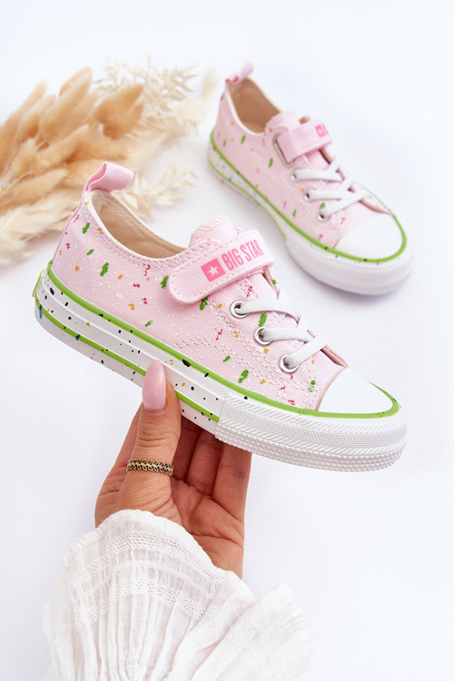 Detské tenisky na suchý zips Veľká hviezda LL374064 Pink