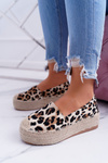 hnědé posuvné Semišové espadrille Leopard Zadie