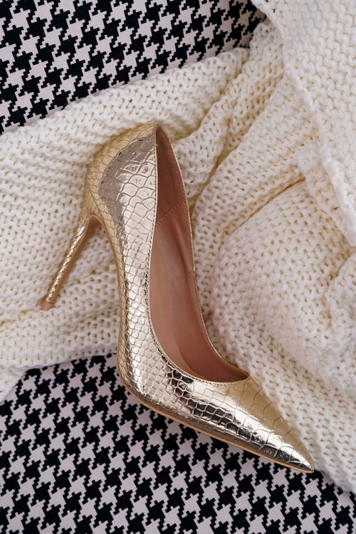 Dámské lodičky na jehlovém Podpatku Lu Boo zlaté BC-791