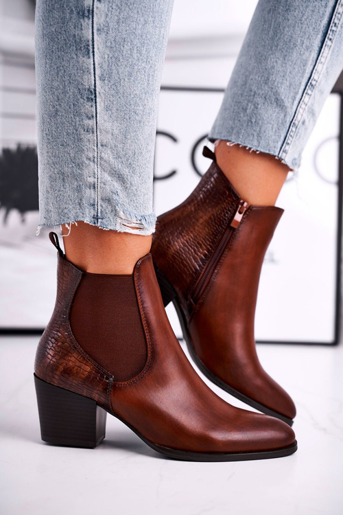 Dámské Kotníkové Boty Na Podpatku Sergio Leone Hnědé BT613