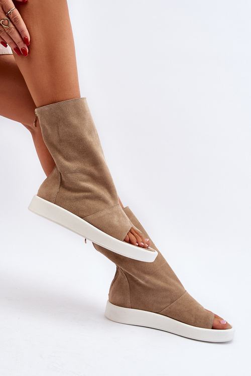 Dámske čierne semišové sandále s vrchnou časťou Zazoo 3441