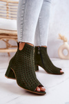Suede Openwork Boots Maciejka 05420-09 Green