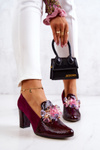 Suede Snake Pumps s dekoráciou Burgundia Mallory