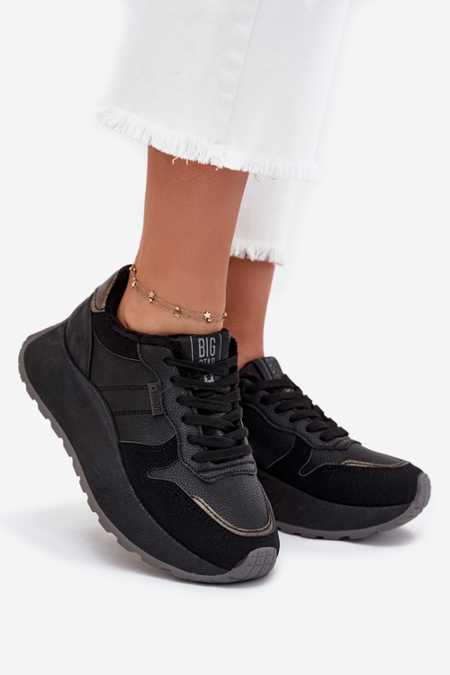 Zateplené Dámske Sneakers Na Platforme Big Star SS274007 HI-POLY SYSTEM Čierne