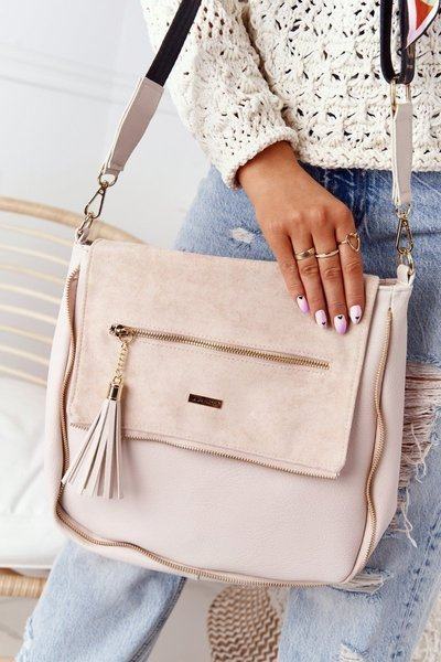 Laura Biaggi Beige Kabelka s odnímateľným opaskom