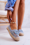 Dámské krajkové espadrilky s ozdobou modrý Summer Dream