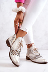 Nicole Openwork Boots 2704/004 Biele a zlato