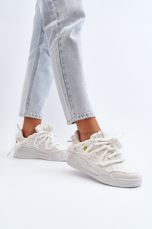 Dámske tenisky s hrubým šnurovaním biela Miatora