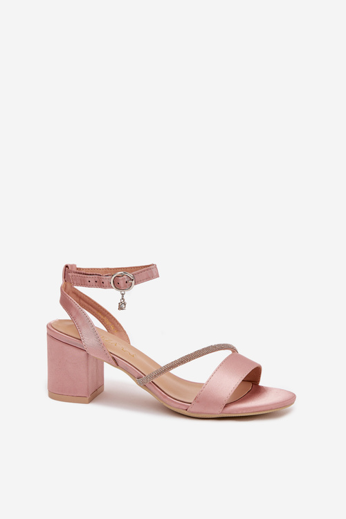 Dámske Sandále Na Opätku S Kryštálmi Vinceza 20268 Béžové