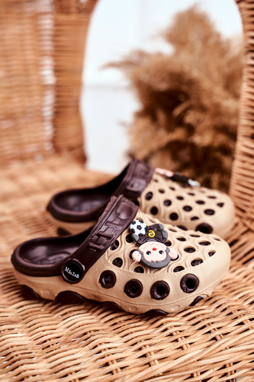 Dětské žabky Pěnové Kroks Hnědý Opice Footballer