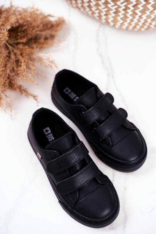 Detské tenisky s veľkou hviezdou s čiernym suchým zipsom GG374009