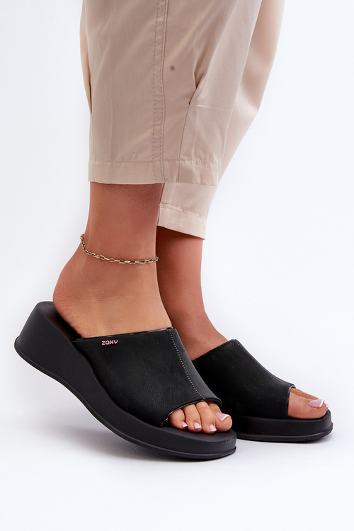 Voňavé Dámske Sandále Na Klinčeku ZAXY LL285083 Čierne