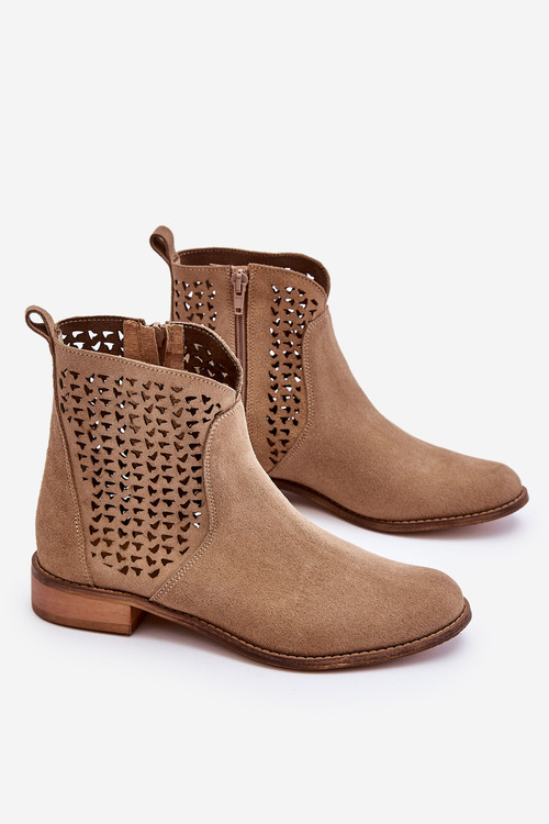 Semišové topánky Nicole 2791/023 Dark Beige