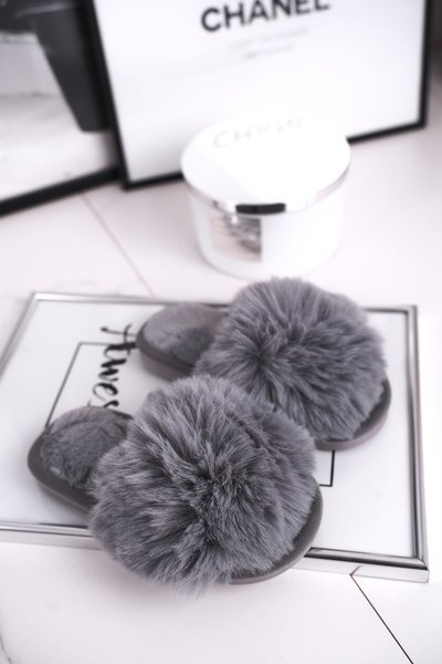 Dětské Pantofle s kožešinově šedou Snow Ball