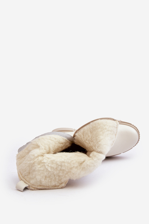 Dámske kožené topánky s Bayla Cream Wool