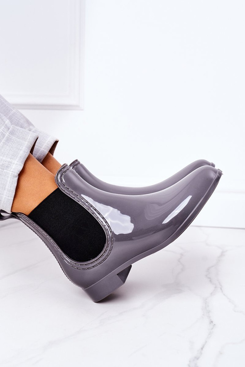Lesklé galoshes šedo šedá dáždnik