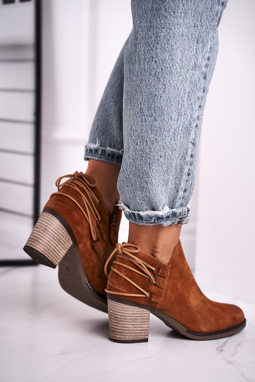 Dámské Kotníkové Boty na Podpatku Maciejka Kožené Ginger 04812-29