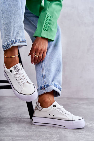 Dámské Materiál Sneakers Big Star KK274037 Bílá