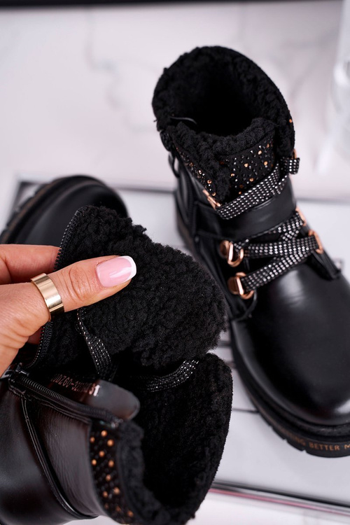 Dětské boty zateplené černé Rhythm