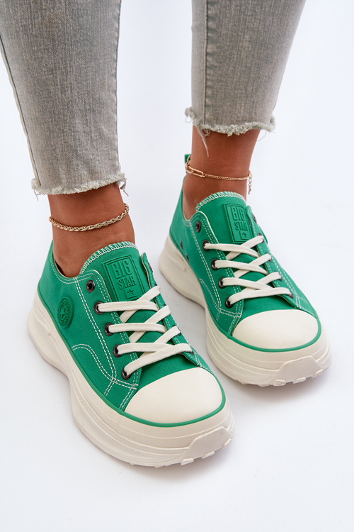 Dámske tenisky na masívnej podrážke Big Star NN274130 Zelené