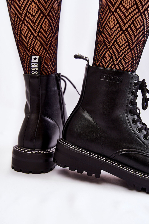 Dámské kozačky na platformě Big Star KK274538 Černé