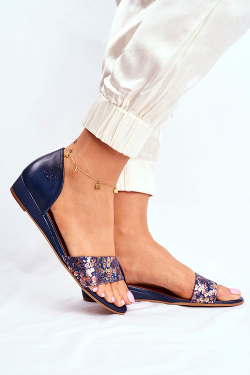 Kožené sandále Maciejka 1971-50 Navy modrá