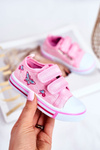 Dětské tenisky se suchým zipem růžové Junalo
