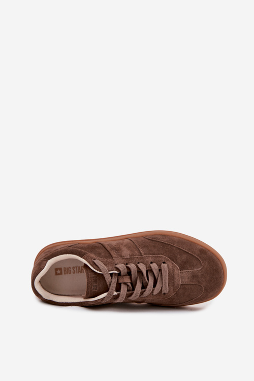 Dámské semišové sneakersy Big Star SS274676 HI-POLY SYSTEM Hnědé