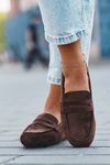 Loafersy Mokasyny Damské Ploché Tmavě hnědé Soreline