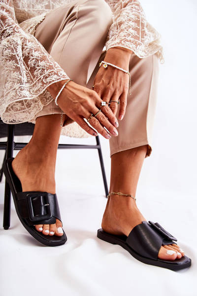 Dámske módne letné papuče Čierne Sylvia