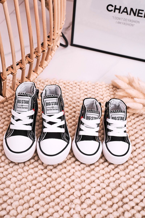 Detské vysoké tenisky s veľkou hviezdou HH374188 Black Slider