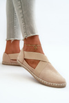 Dámské espadrilky s elastickými pásky z ekologického semiše béžové Phaedrana